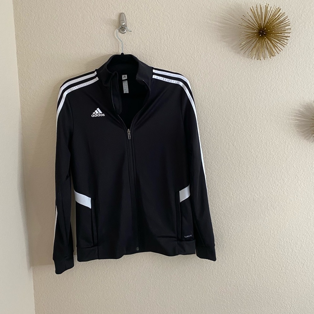 Adidas track jacket. Black and white.